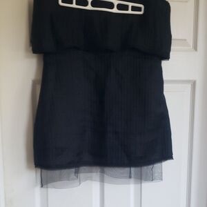 BCBGMaxAzria Black Strapless Sheath Cocktail Dress